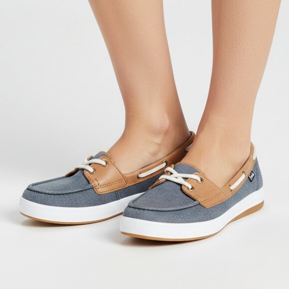 Keds Shoes - KEDS Charter Chambray Boat Shoes, Like New